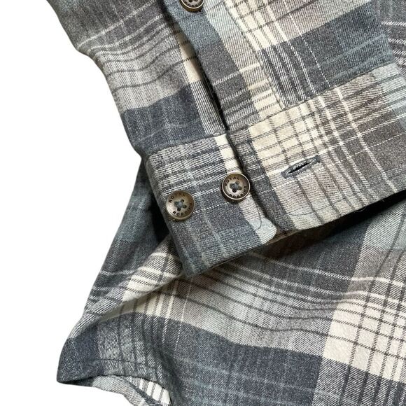ROYAL ROBBINS Blue and Gray Plaid Button Down Shirt Size Large - Picture 3 of 5